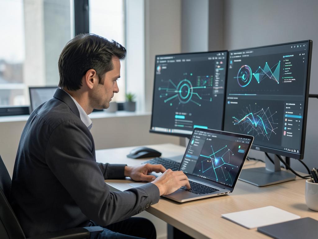 Analyst reviewing customer opportunity analysis on screen