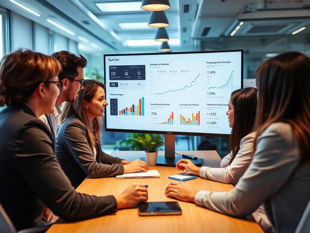 Customer experience team reviewing subscriber engagement analytics