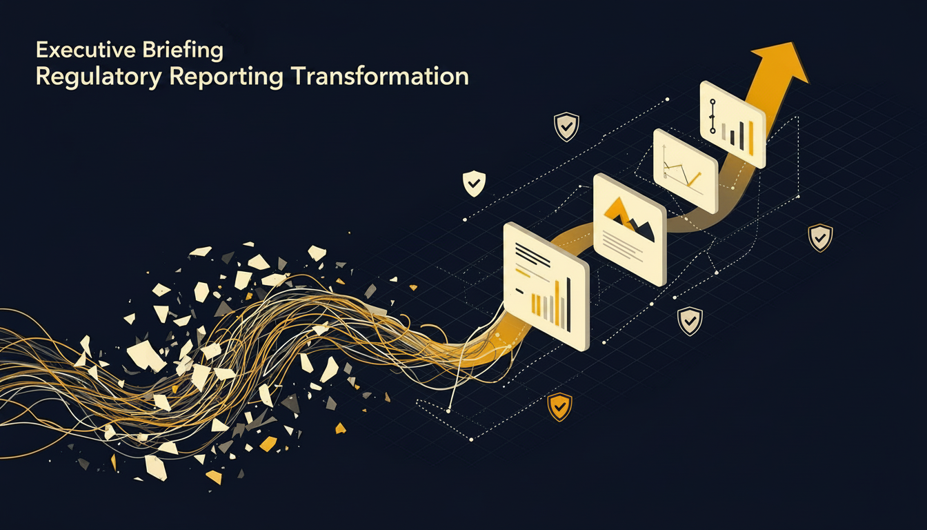 Executive Visual Journey — from fragmented regulatory reporting data to trusted data products